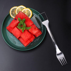 2PCS 2-in-1 Watermelon Fork Slicer, 2023 New Summer Watermelon Fruit Cutting Fork, Dual Head Stainless Steel