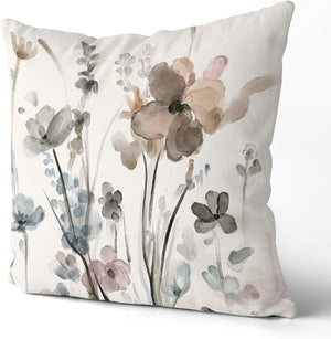 Set of 2, Flowers Pillow Cushion Cases, Modern Decorative Square Pillowcases