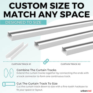 Self Adhesive Curtain Track 9.8FT (3m) for Smooth Ceiling Or Wall- No Drill, Screws, Ceiling Curtain Track (Non-Flexible)