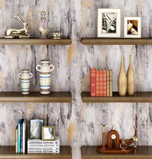 Metallic Concrete Wallpaper Peel and Stick for Bedroom Vinyl Concrete Contact Paper for Walls, Grey Silver, 15.8x78.8 inches
