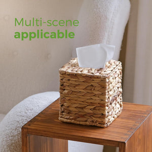 Rattan Tissue Box Cover Square, Wicker Tissue Box Holder Facial Tissues Boxes, Square Handwoven