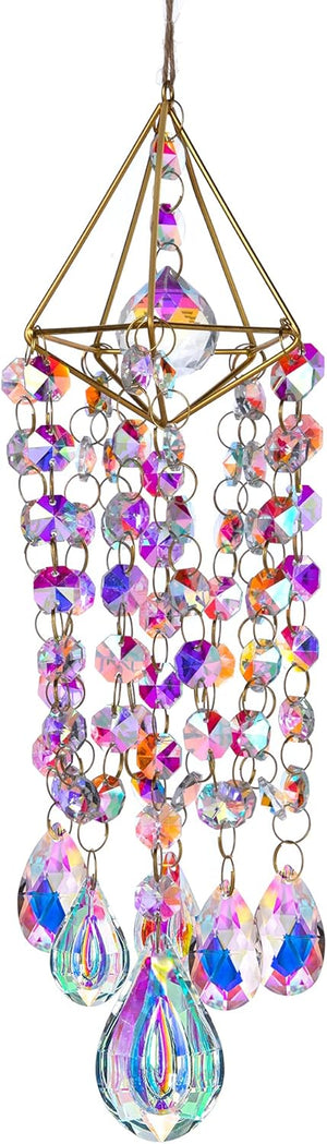 Crystal Suncatchers for Window Hanging Wind Chime Style Garden Sun Catchers