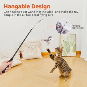 Cat Toys Flapping Bird (No Flying), Lifelike Sandpiper Chirp Tweet, Rechargeable Touch