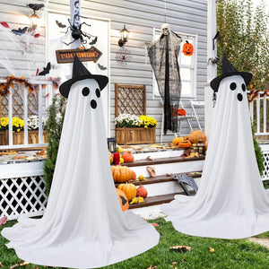 2 Packs Halloween Decorations Outdoor, Spooky Ghost Halloween Decor with Witch