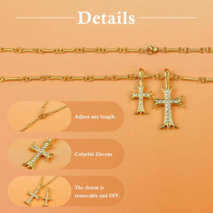 Double Cross Necklace Gold as Dainty Jewelry Double Cross Me Necklace for Trendy Jewelry