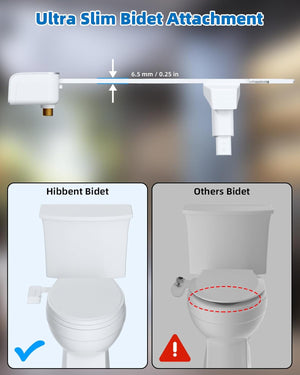 Bidet Attachment for Toilet, Non-Electric Dual Nozzle for Frontal Rear Wash, Adjustable Water Pressure Control, Chrome