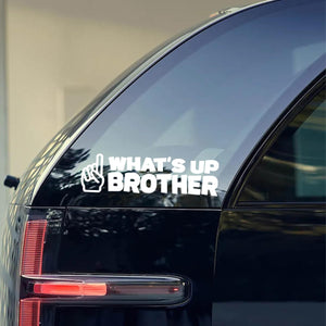 3PCS What's up Brother Car Sticker, Funny Vehicle Sketch Vinyl Decal for Laptop Window Door Bumper