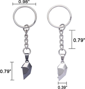 Two Souls One Heart Keychain for Couple Wishing Stone Creative Matching Keyring