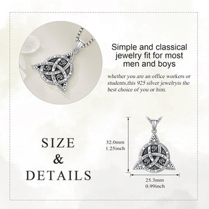 Eye of Horus Necklace for Men Sterling Silver Gold Plated Celtic Knot Pendant Punk Gothic Religious Jewelry Gifts for Men