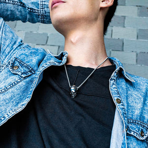 Pirate Necklace Skull Necklace for Men Stainless Steel Necklace Skull Jewelry for Men Gothic