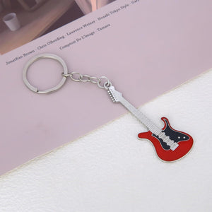 6pcs Aesthetic Punk Music Guitar Keychain, Guitar Keyring Cute Key Chain Key Rings For Music Lovers