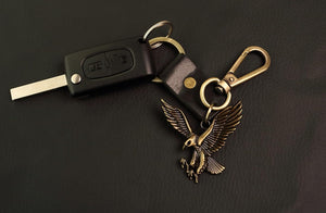 Eagle KeyChain Gift Women & Men Leather Bird KeyRing Home Car Keys Holder Present