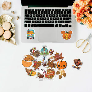 100PCS Fall Stickers Pack, Thanksgiving Turkey Pumpkin Stickers for Kids, Autumn Waterproof Vinyl Gift Stickers