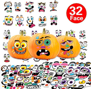 64 Pack Pumpkin Face Stickers Halloween Stickers for Kids Toddlers Halloween Pumpkin Decorating Stickers Large