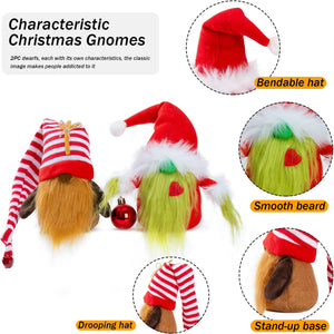 2-Pack Handmade Swedish Tomte Plush Gnomes Scandinavian Santa Elf