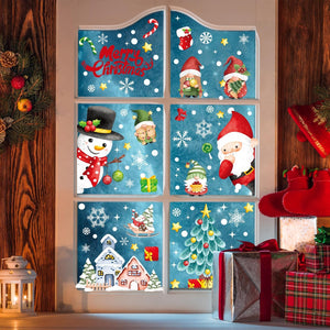 210 Pcs Christmas Window Clings for Glass Double-Side Reusable Cute Winter Holiday Window Stickers Decals Kids Home Decor