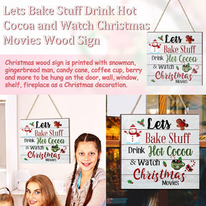 Christmas Hanging Wooden Sign Christmas Coffee Wall Decor Wood