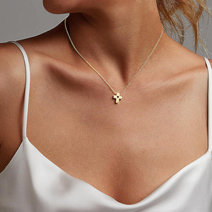 Cross Necklace for Women Simple Gold Cross Necklaces with Heart for Women Trendy Dainty 14K Gold Plated