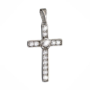 Dainty Silver Cross Pendant, Zircons Alloy Pendant, Necklace Birthday or Chrismas Holiday for Women and Man(Without chain)