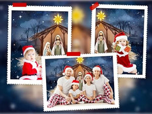 Nativity Scene Backdrop Christmas Jesus Birthday Party Decorations Banner Nativity Backdrop (7x5ft)