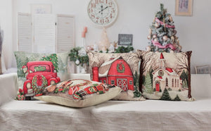 Christmas Pillow Covers 18 x 18 Inches Set of 4 - Xmas Series Cushion Pillow Cover