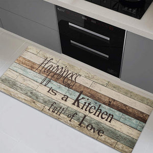 Farmhouse Kitchen Mats Sets 2 Piece Cushioned Anti-Fatigue Comfort Mat, 30" by 17" + 47" by 17",Happiness