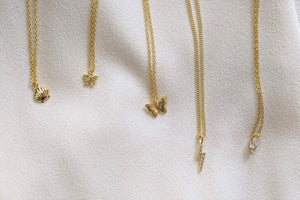 18K Gold Plated Delicate Charm Gold Necklaces | Tiny Pendant Layering Chain