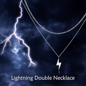 /Lightning Bolt Layered Necklace Sterling Silver Paperclip Chain Preppy Necklaces Jewelry Gifts For Women