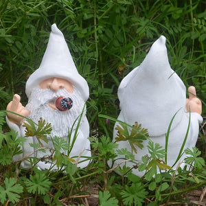 Middle Finger Figurine Ornaments, Funny Garden Gnomes Outdoor Statues 5.9 Inch