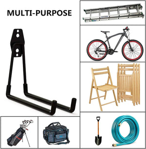 Garage Hooks, 12 Pack Wall Mount Storage Holders with 2 Extension Cord Storage Straps, Heavy Duty for Utility Organizer