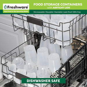 Freshware Food Storage Containers [24 Set] 32 oz Plastic Deli Containers with Lids, Slime