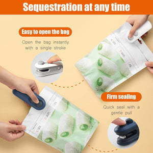 Mini Shred Bag Sealer, 2 in 1 Heat Sealer with Cutter, Portable Resealer Machine,Plastic Heat Seal Vacuum Sealer Kitchen Gadget for Mylar/Food Storage Bags (White 1-pack)