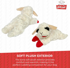 Multipet Mini Lamb Chop Officially Licensed, Plush, Squeak Pet Toy (White, 10')