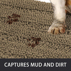 Dog Door Mat for Muddy Paws with Good Water Absorption Rugs for Entryway, Can Be Bathroom Rugs Doormat Throw Rugs Door Mat Indoor Entrance (Grayish Brown (31.4''×19.6'')