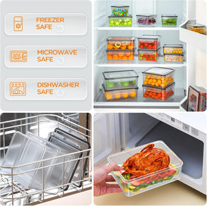 40 PCS Food Storage Containers with Lids Airtight, 100% Leakproof Plastic Meal-Prep Containers Reusable(20 Containers & 20 Lids),Microwave and Dishwasher Safe, Includes Labels & Pen