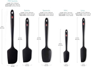 Rubber Kitchen Spatulas for Baking, Cooking, & Mixing - 600°F Heat-Resistant, Black