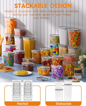 24 PCS Airtight Food Storage Containers with Lids, Kitchen Pantry Organization and Storage