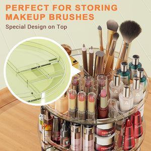 DIY 9 Adjustable Layers Spinning Skincare Organizer, Cosmetic Organizer with Brush Holder Perfume Tray, Multi-Function Storage Carousel