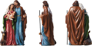 7-Inch Tall Holy Family Resin Nativity Set Scene Religious Figurine Ornament Tabletop Holiday Decorations