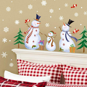 Christmas Windows Clings Snowman Snowflakes Decal Sticker for Window Home Decor