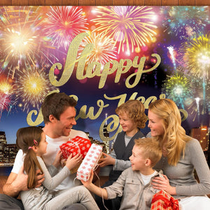 7x5FT Happy New Year Background Banner 2024