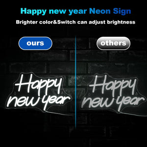 Happy New Year Neon Sign New Years Eve Party LED Lights