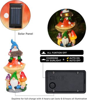 11.8'' Garden Gnome Outdoor Funny Solar Gnomes Figurine