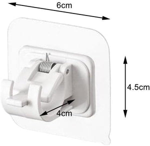 Self Curtain Rod Holder Hooks Nail-free Adjustable Clamp Hooks Wall Curtain Fixed Clip