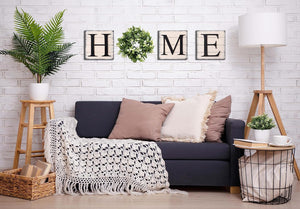 Farmhouse Wall Decor Room Decor Wood Home Sign with Artificial Eucalyptus for O