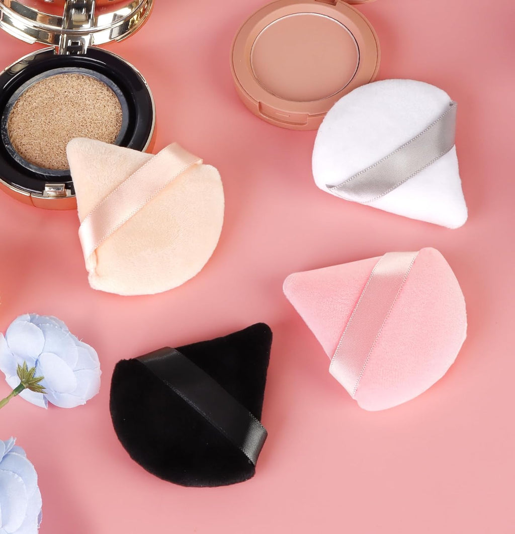 8 Pieces Triangle Powder Puff Face Soft Triangle Makeup Puff Velour Cosmetic Foundation Blender Sponge