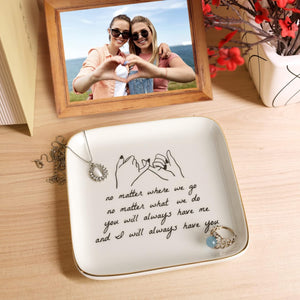 Gifts for Friends Going Away Friendship Ceramic Ring Dish (Friendship Long Distance)