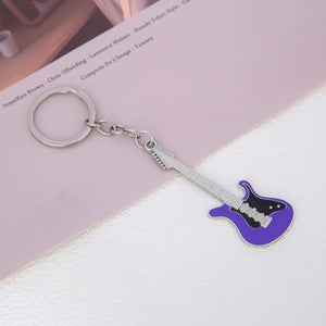 6pcs Aesthetic Punk Music Guitar Keychain, Guitar Keyring Cute Key Chain Key Rings For Music Lovers