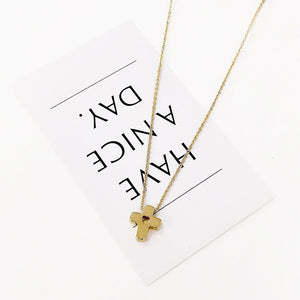 Cross Necklace for Women Simple Gold Cross Necklaces with Heart for Women Trendy Dainty 14K Gold Plated