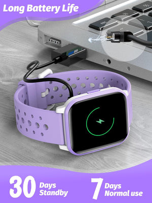 Smart Girls Watch for Kids Smart Watch Gifts for 4-16 Years Old with Sleep Model, Purple